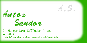 antos sandor business card